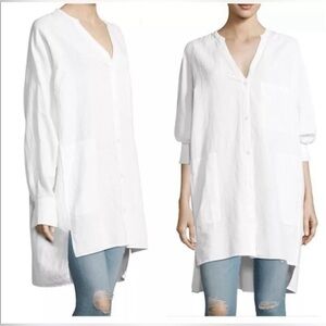 FREE PEOPLE LINEN & COTTON TUNIC TOP